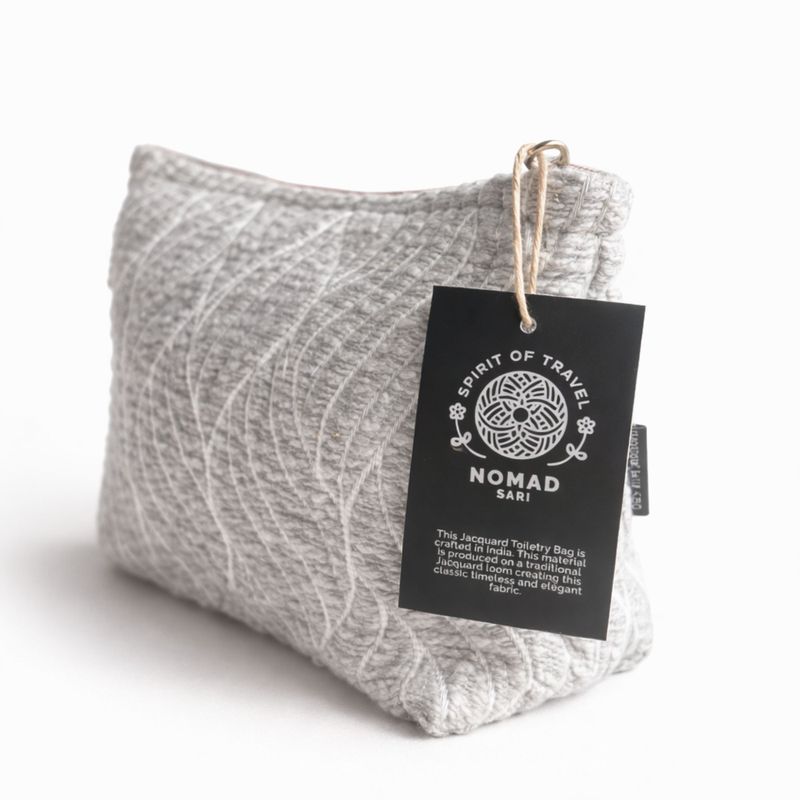 Trousse de toilette Nomad Sari en jacquard indien - Tissage au clair de lune