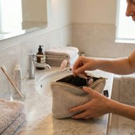 Trousse de toilette Nomad Sari en jacquard indien - Tissage au clair de lune