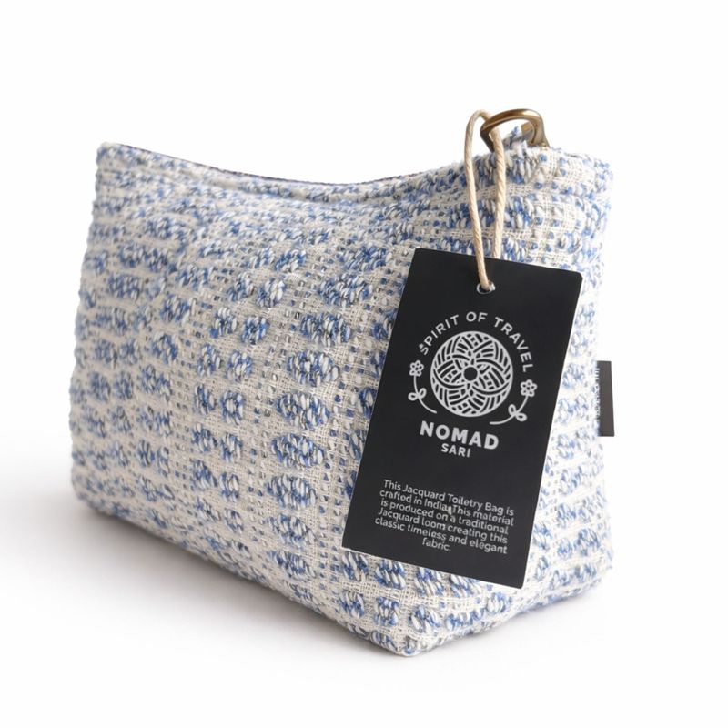 Nomad Sari indien jacquard trousse de toilette - Indigo Echo