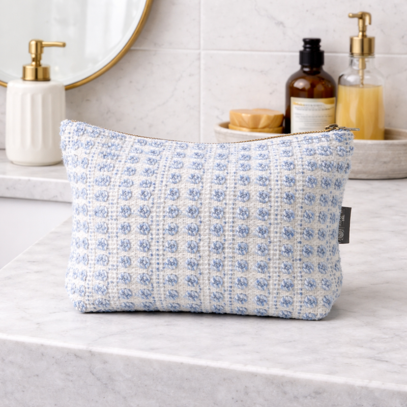 Nomad Sari indien jacquard trousse de toilette - Indigo Echo