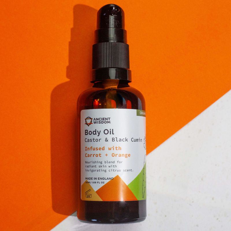 Huile corporelle bio 50 ml – Carotte et orange
