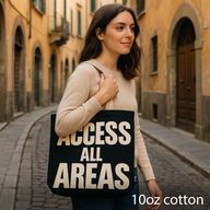 Sac en tissu Iconic Tote Bag - ACCÈS TOUTES ZONES - Noir coton naturel