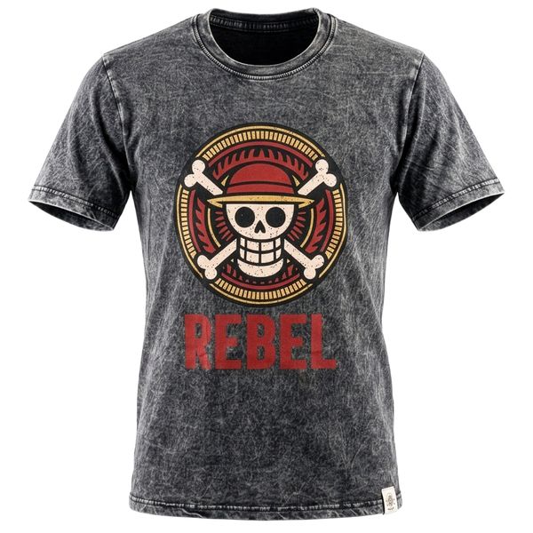 Nomad Sari T-shirt en coton stonewashed - Rebelle - Charbon - XL