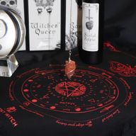 Tissu de divination pour pendule - Papillon mystique - Noir & Rouge sang