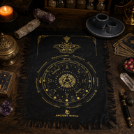 Tissu de divination pour pendule - Papillon mystique - Noir & Or