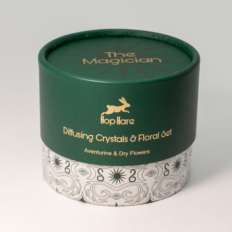 Cristaux Diffuseurs Hop Hare & Ensemble Floral – Le Magicien – Aventurine Verte