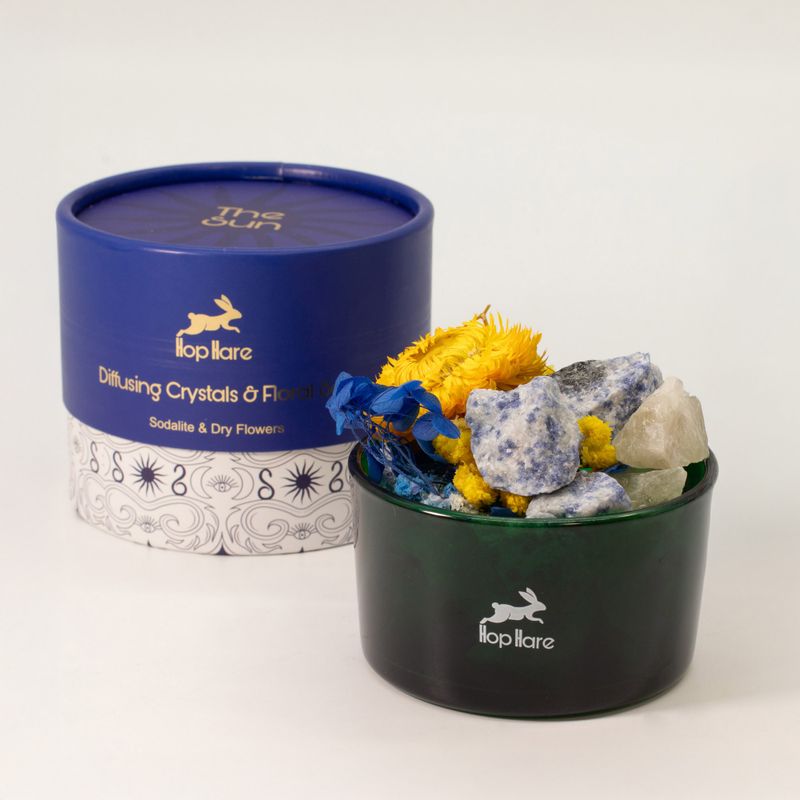 Cristaux Diffuseurs Hop Hare® & Ensemble Floral – Le Soleil – Sodalite
