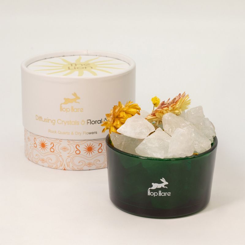 Cristaux Diffuseurs Hop Hare & Ensemble Floral – Le Lion – Cristal de Roche