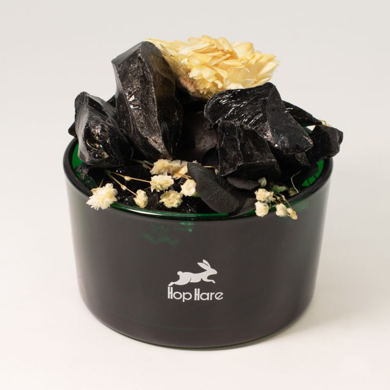 Cristaux Diffuseurs Hop Hare & Ensemble Floral – Le Chevalier – Obsidienne Noire