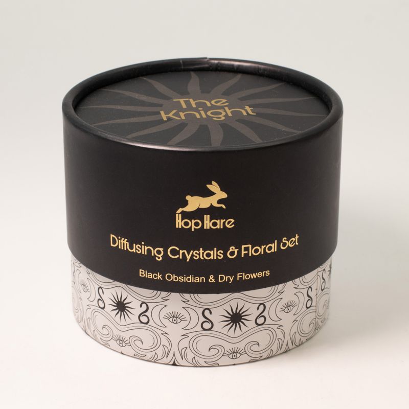 Cristaux Diffuseurs Hop Hare & Ensemble Floral – Le Chevalier – Obsidienne Noire