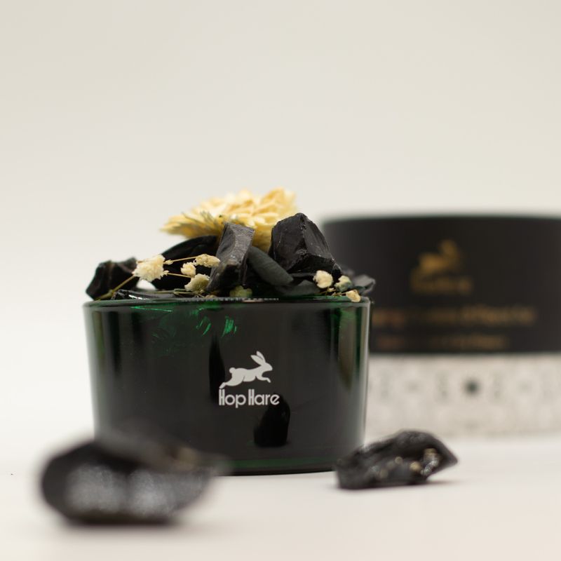Cristaux Diffuseurs Hop Hare & Ensemble Floral – Le Chevalier – Obsidienne Noire