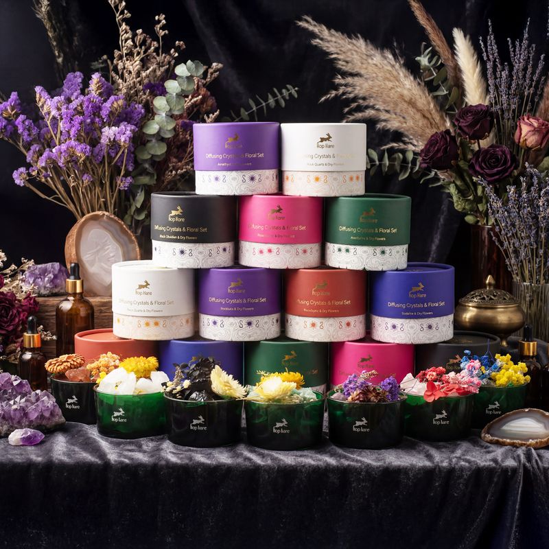Cristaux Diffuseurs Hop Hare & Ensemble Floral – Le Chevalier – Obsidienne Noire