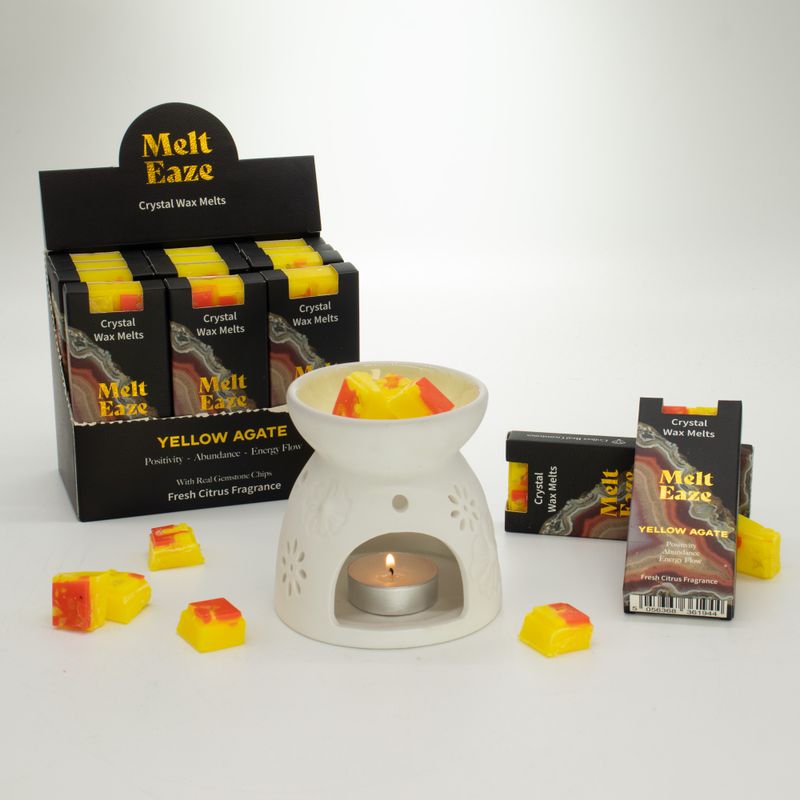 Tablette de Fondant de Cire Melt Eaze® – Agrumes Frais & Agate Jaune – 50 g