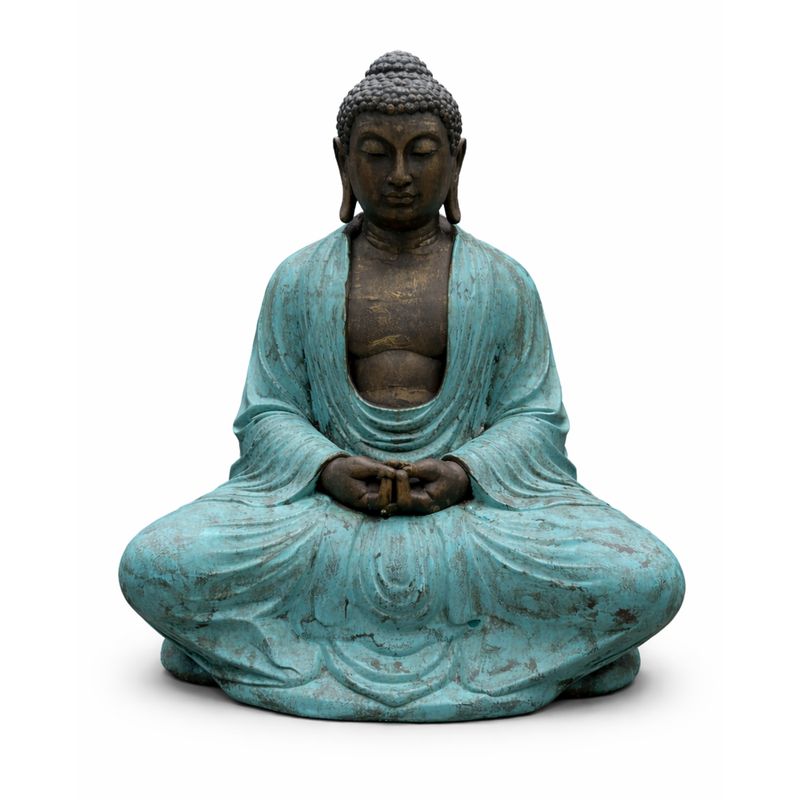 Grand Bouddha Thaï en Turquoise et Pierre - 0,96m