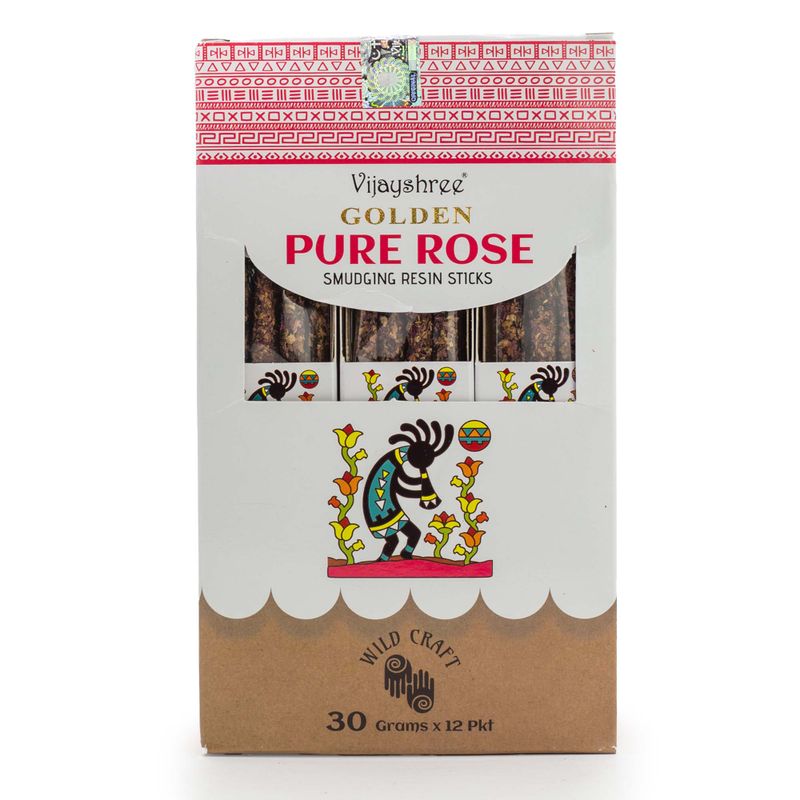 30g Bâtons de Résine de Rose Pure Dorée pour Purification (6 pièces)
