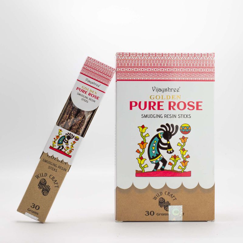 30g Bâtons de Résine de Rose Pure Dorée pour Purification (6 pièces)