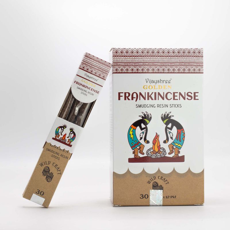 30g Bâtons de Résine d'Encens Doré pour Purification (6 pièces)