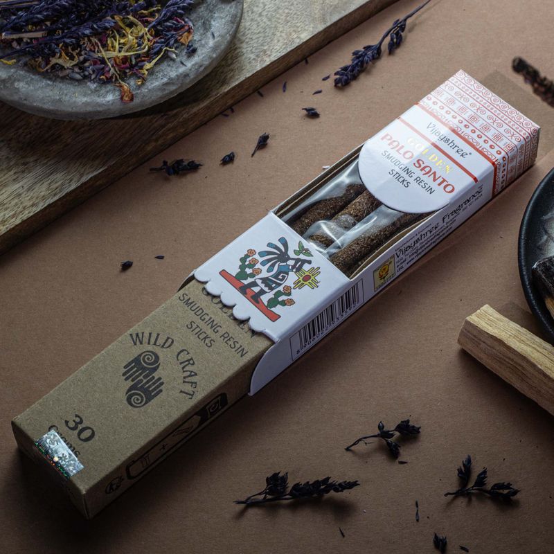 30g Bâtons de Résine de Palo Santo Doré pour Purification (6 pièces)