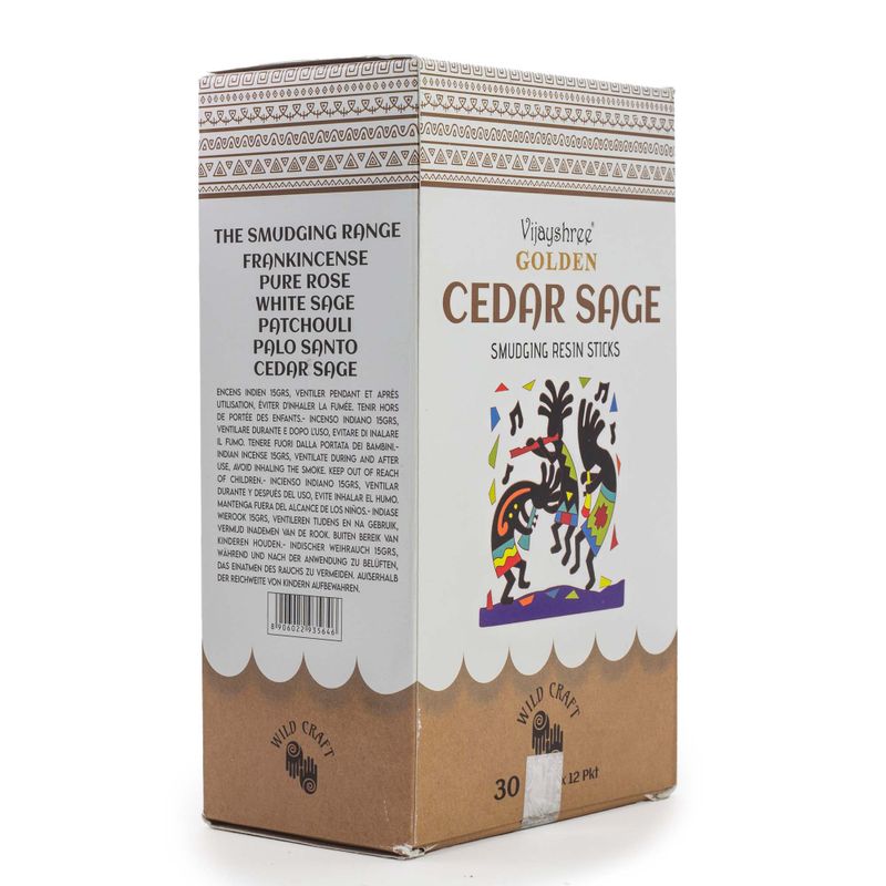 30g Bâtons de Résine de Cèdre Sauge Doré pour Purification (6 pièces)