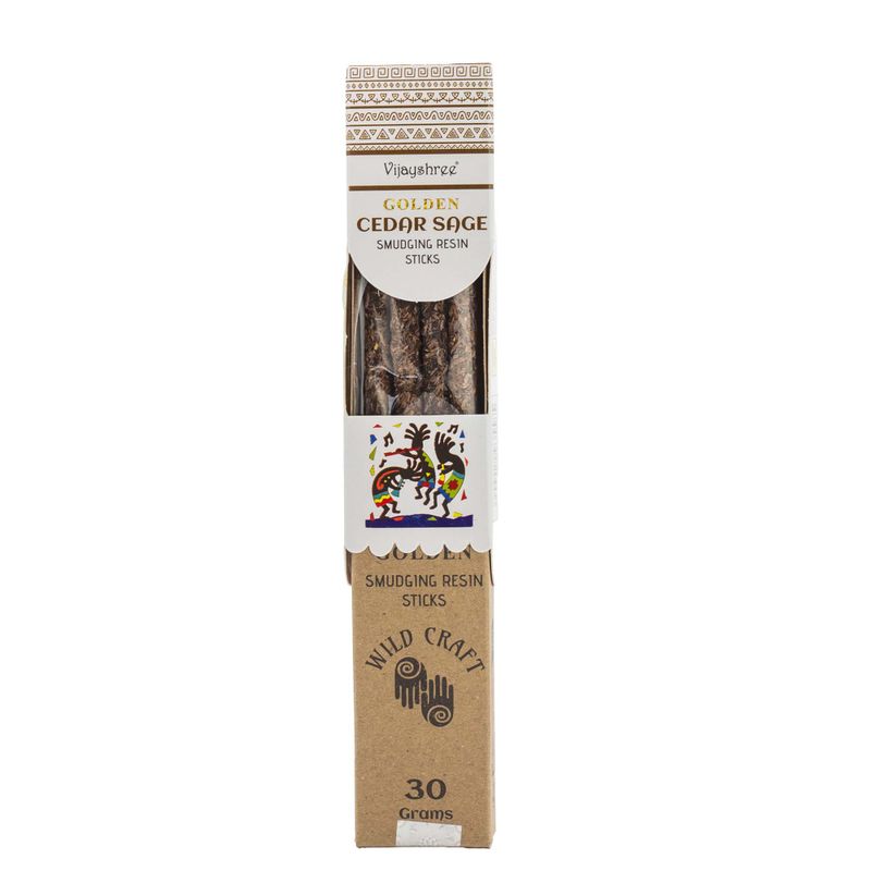 30g Bâtons de Résine de Cèdre Sauge Doré pour Purification (6 pièces)