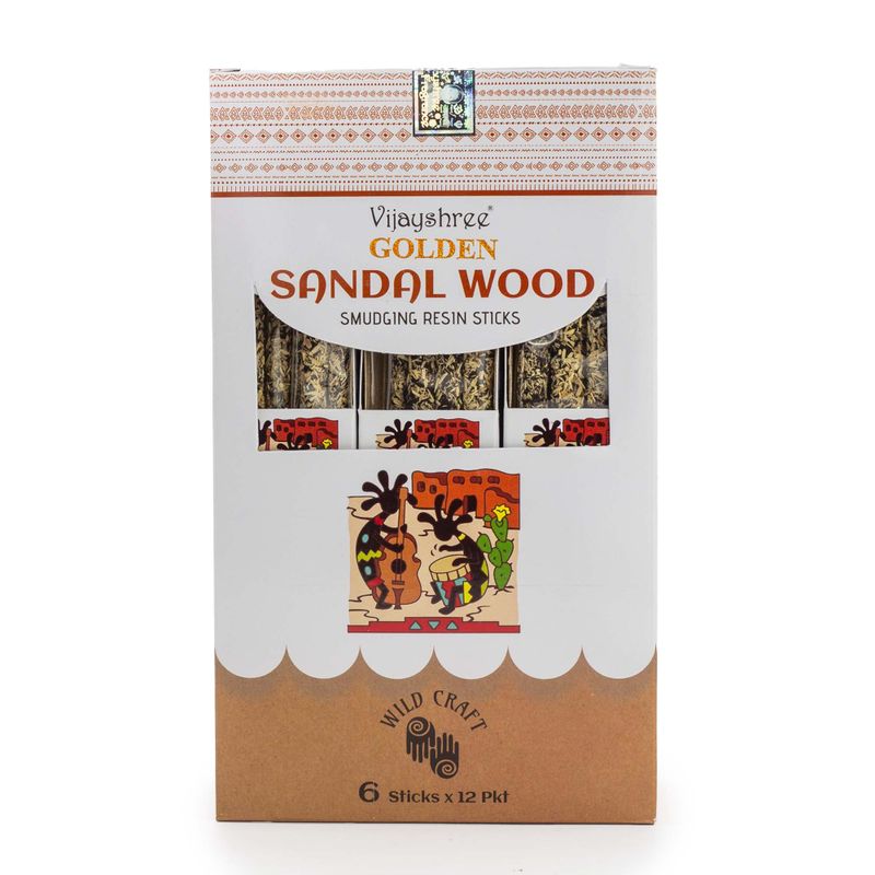 30 g de bâtons de résine de fumigation en bois de santal doré (6 bâtons)