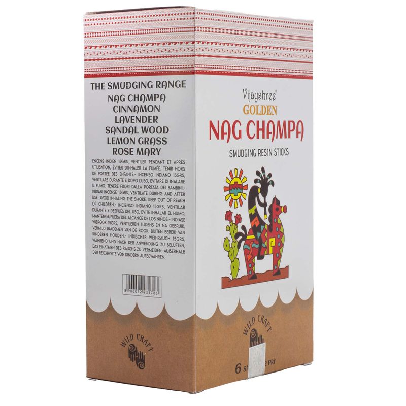30 g de bâtons de résine à brûler Golden Nag Champa (6 pièces)