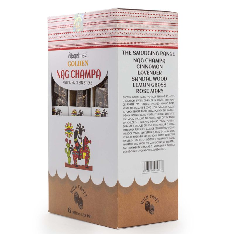 30 g de bâtons de résine à brûler Golden Nag Champa (6 pièces)
