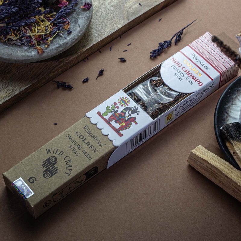 30 g de bâtons de résine à brûler Golden Nag Champa (6 pièces)