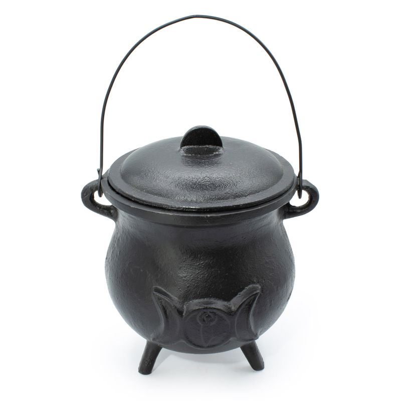 Grand Chaudron Rituel en Fonte Triple Lune – 23x18 cm - 4 Kilos