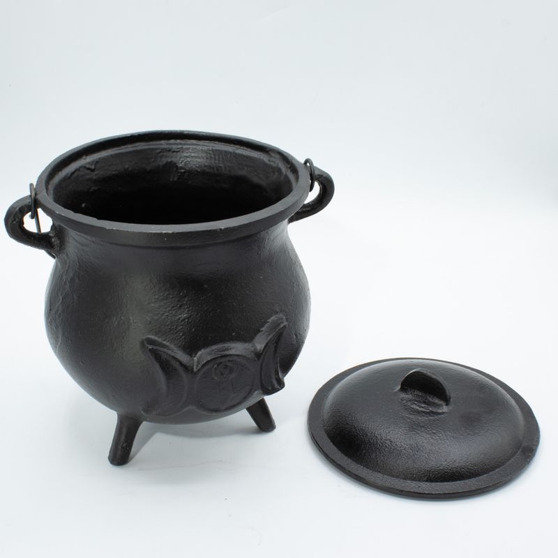 Grand Chaudron Rituel en Fonte Triple Lune – 23x18 cm - 4 Kilos