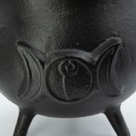 Grand Chaudron Rituel en Fonte Triple Lune – 23x18 cm - 4 Kilos