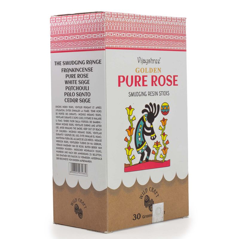 30g Bâtons de Résine de Rose Pure Dorée pour Purification (6 pièces)