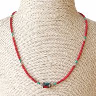 Collier Népalais en Pierre Extra-Fine - Perle Tribale Corail