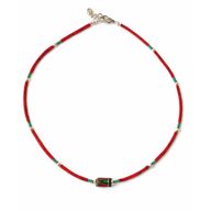 Collier Népalais en Pierre Extra-Fine - Perle Tribale Corail