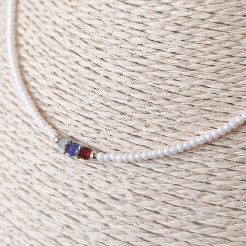 Collier Népalais en Pierre Extra-Fine - Perle & Perles Facettées