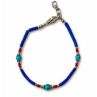 Bracelet Népalais en Pierre Extra-Fine - Onyx Bleu