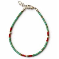 Bracelet Népalais en Pierre Extra-Fine - Turquoise & Pierre