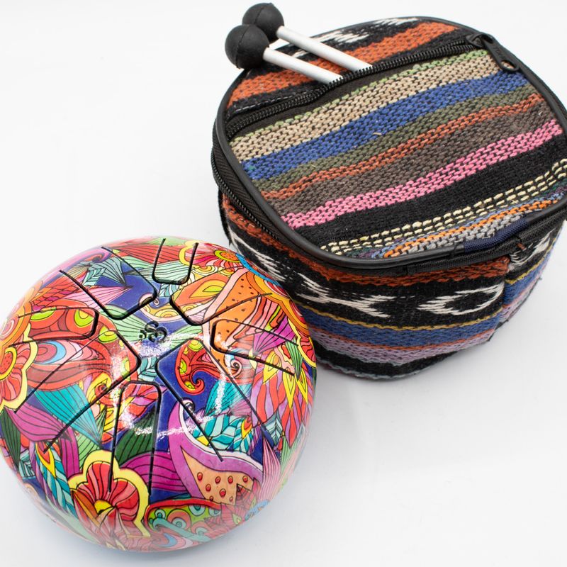 Petit tambour Hapi psychédélique - 13 × 9 cm