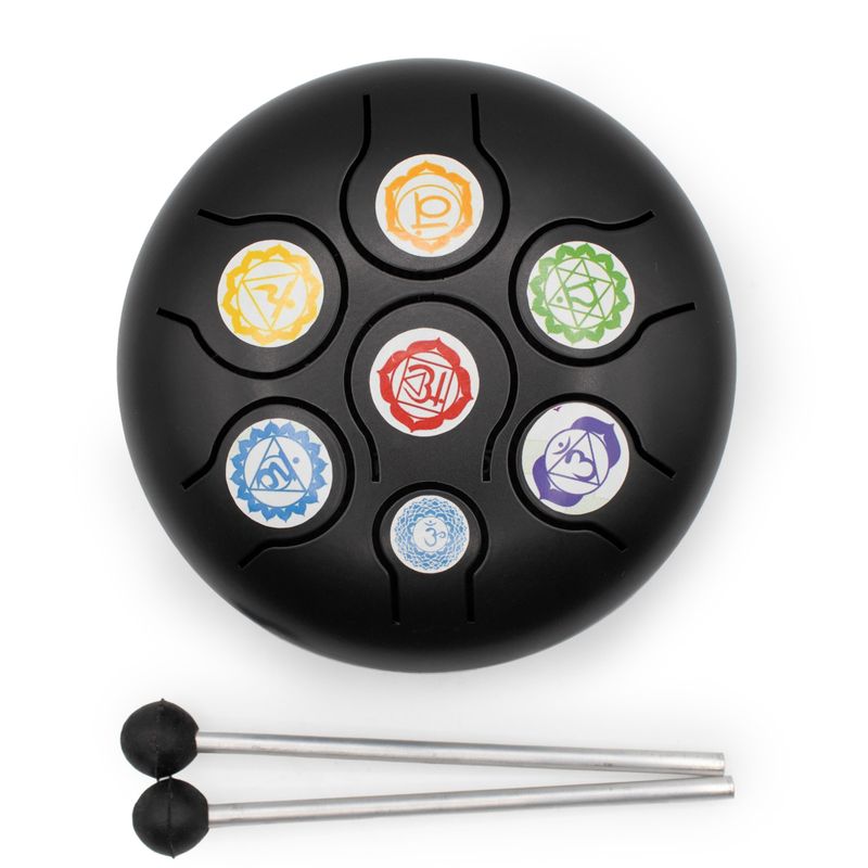Tambour Hapi Noir Chakra – Medium Bas – 14x7 cm