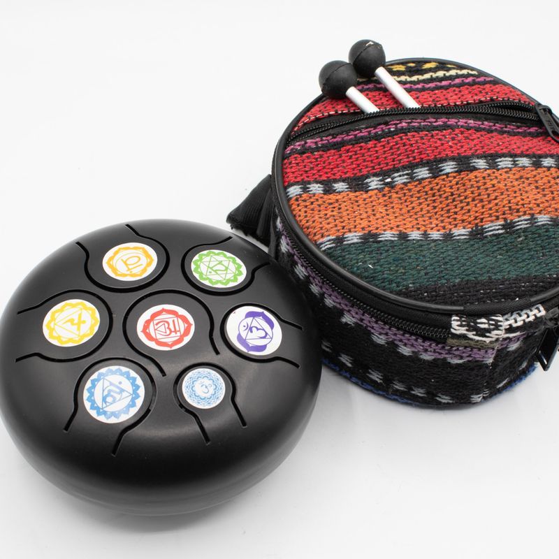 Tambour Hapi Noir Chakra – Medium Bas – 14x7 cm