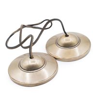 Tingsha tibétain en laiton premium - Traditionnel simple - env. 7,5 cm (345 g)