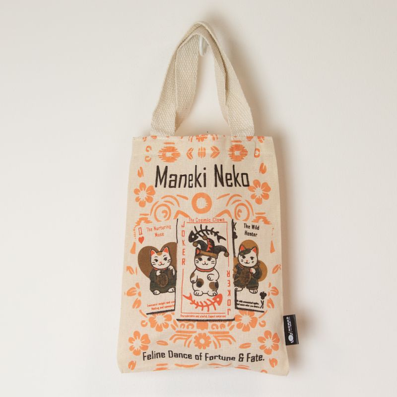 Mini sac cabas Iconic- Maneki Neko (4 modèles assortis) - (24 x 18cm) - Naturel 4 oz