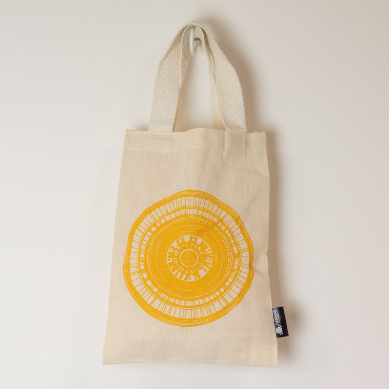 Mini sac cabas cadeau emblématique - Urban Mandala (4 coloris assortis) - (25 x 18 cm) - Naturel 4oz