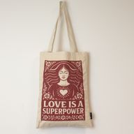 Sac Tote Toni Iconique - L'amour est une superpuissance (42x30cm) - Naturel 10oz