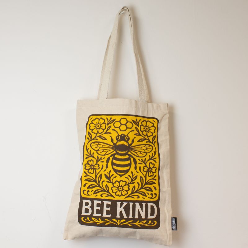 Sac cabas Iconic Toni - Bee Kind (42 × 30 cm) - Naturel 10 oz