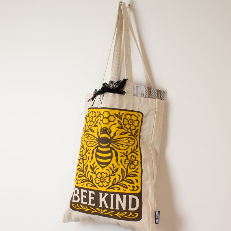 Sac cabas Iconic Toni - Bee Kind (42 × 30 cm) - Naturel 10 oz