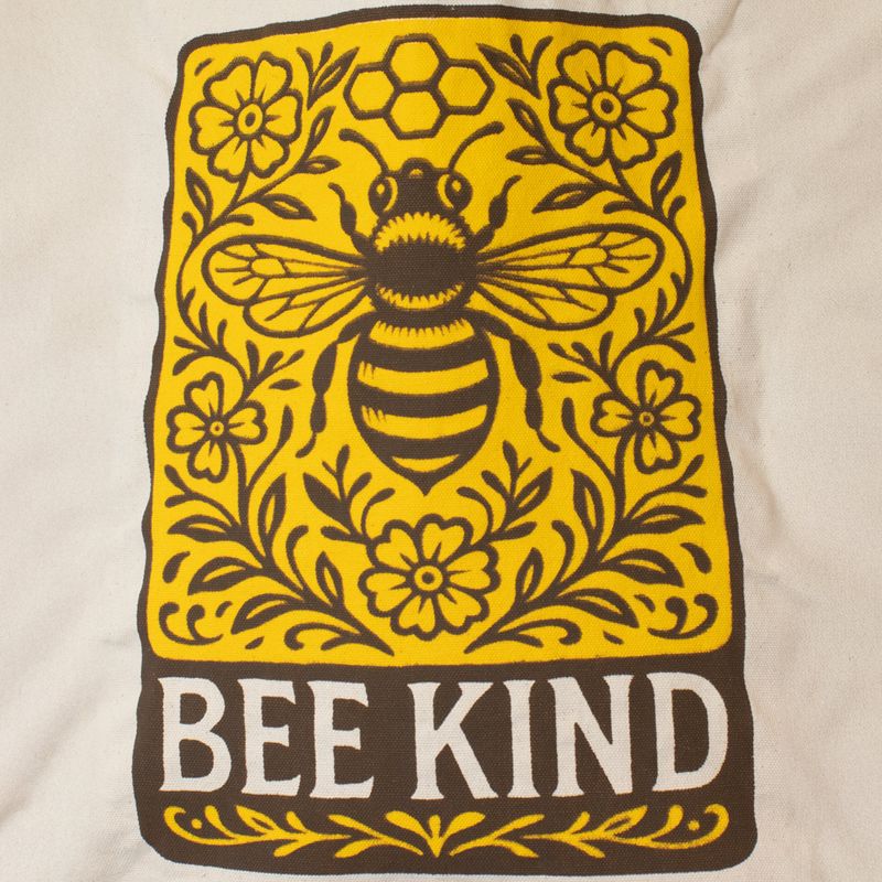 Sac cabas Iconic Toni - Bee Kind (42 × 30 cm) - Naturel 10 oz