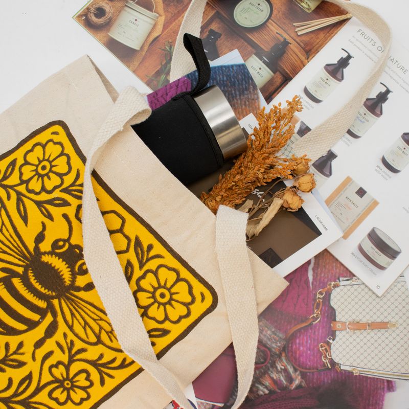 Sac cabas Iconic Toni - Bee Kind (42 × 30 cm) - Naturel 10 oz