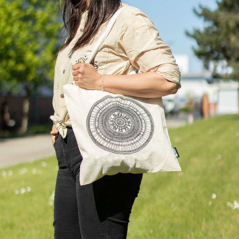 Sac cabas basique emblématique - Urban Mandala - (40x37cm) - Naturel 4 oz