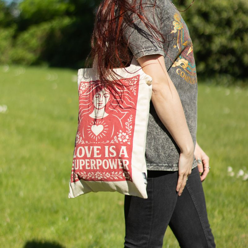 Sac Tote Toni Iconique - L'amour est une superpuissance (42x30cm) - Naturel 10oz